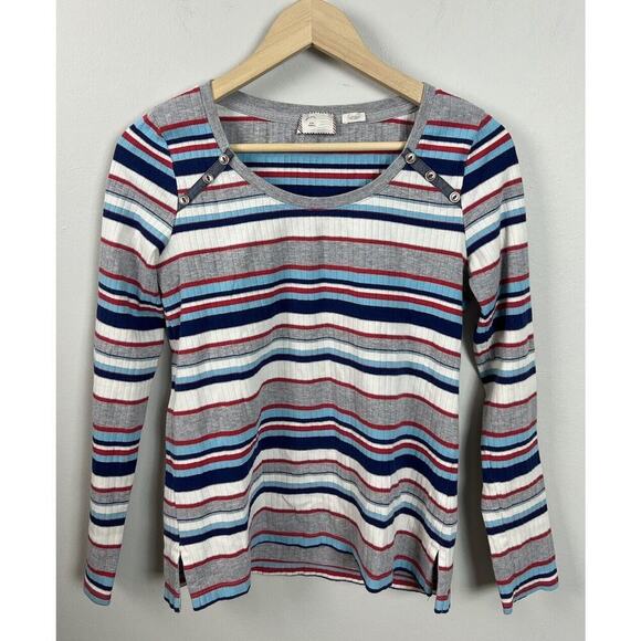 Anthropologie Postmark Juliette Striped Raglan Top Size Small Cotton Stretch Wms - Picture 1 of 5